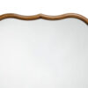 Deri Scalloped Wall Mirror, 31 Inch Brown Frame, Non Beveled Edge