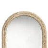 Grix Wall Mirror, 38 Inch Brown Braided Arch Frame, Woven Cornhusk