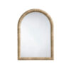 Tipz Wall Mirror, 34 Inch Natural Brown Arch Frame, Woven Seagrass