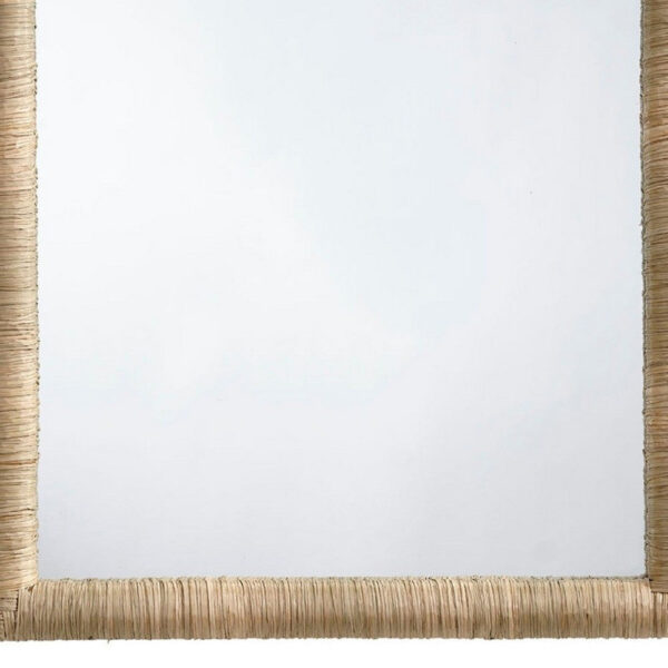 Tipz Wall Mirror, 34 Inch Natural Brown Arch Frame, Woven Seagrass