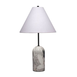 1502202669925401ee57c.jpeg Hely Accent Table Lamp, Linen Cone Shade, Travertine Stone 28 Inch