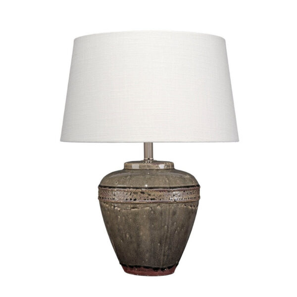 150220266992540fe74a6.jpeg Avo Accent Table Lamp, White Linen, Antique Ceramic Design 25 Inch