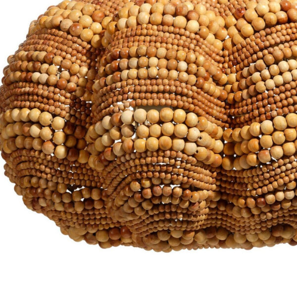 150220266992547f16130.jpeg Fero Chandelier, Natural Brown Handcarved Mango Wood Beads, 27 Inch