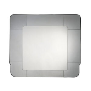 Fexo Wall Mirror, 45 Inch Mercury Glass Silver Frame, Hand Forged Iron