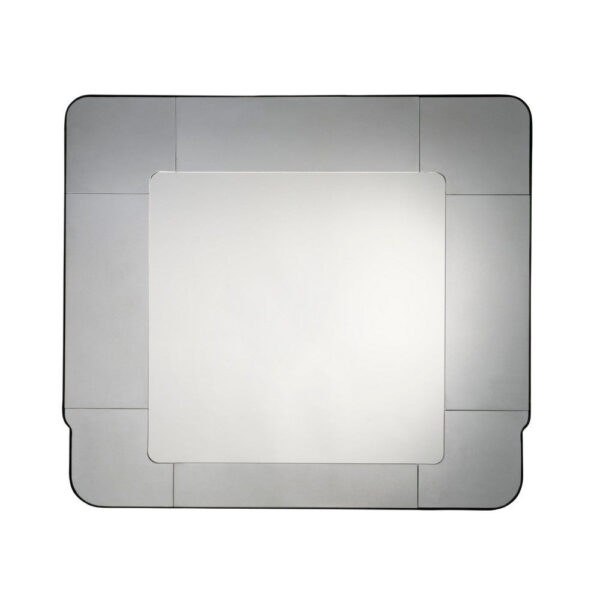 Fexo Wall Mirror, 45 Inch Mercury Glass Silver Frame, Hand Forged Iron