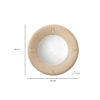 Defy Wall Mirror, 39 Inch Round Frame, Boho Style Ivory Natural Bamboo