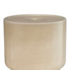 Hery Garden Stool Side Table, Hourglass, Glossy Ivory Soda Lime Glass