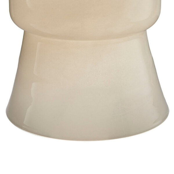 Hery Garden Stool Side Table, Hourglass, Glossy Ivory Soda Lime Glass