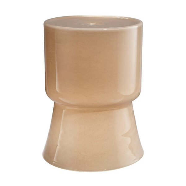 Hery Garden Side Table Stool, Hourglass, Glossy Brown Soda Lime Glass