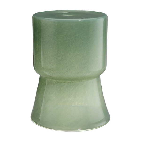 Hery Garden Side Table Stool, Hourglass, Glossy Green Soda Lime Glass