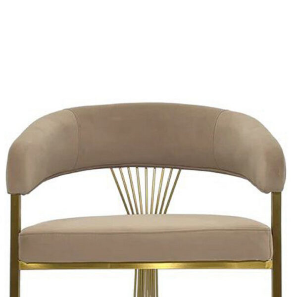 Yuki Dining Chair, Curved Gray Velvet Backrest, Silver Cantilever Base