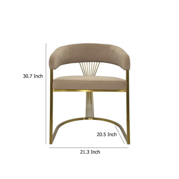 Yuki Dining Chair, Curved Gray Velvet Backrest, Silver Cantilever Base