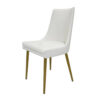 15022026699255a46a8bf.jpeg Rusa Dining Chair Set of 2, White Faux Leather Upholstery, Gold Legs