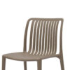 Womu Outdoor Side Chair Set of 4, Brown Finish, Open Slatted Backrest