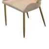 Mior Dining Chair Set of 2, Champagne Faux Leather, Gold Metal Accents