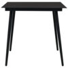 Zimo Indoor/Outdoor Dining Table, Sleek Black Steel Body, 32 Inch