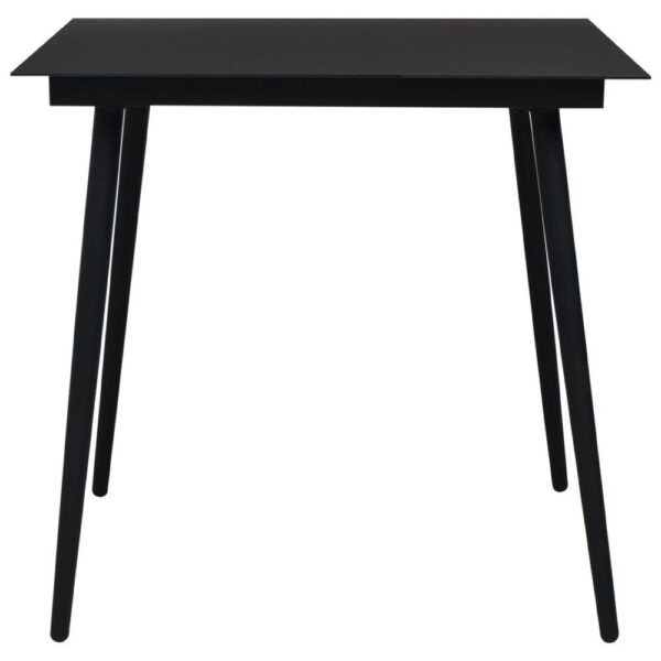 Zimo Indoor/Outdoor Dining Table, Sleek Black Steel Body, 32 Inch