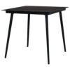 Zimo Indoor/Outdoor Dining Table, Sleek Black Steel Body, 32 Inch