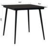 Zimo Indoor/Outdoor Dining Table, Sleek Black Steel Body, 32 Inch