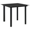 Zimo Indoor/Outdoor Dining Table, Black Steel Block Legs, 32 Inch