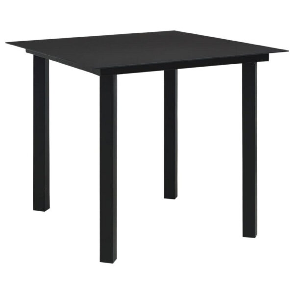 Zimo Indoor/Outdoor Dining Table, Black Steel Block Legs, 32 Inch