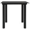 Zimo Indoor/Outdoor Dining Table, Black Steel Block Legs, 32 Inch