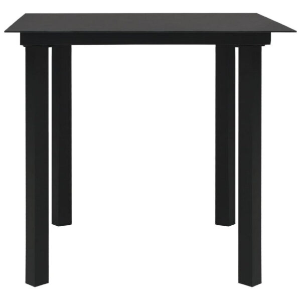 Zimo Indoor/Outdoor Dining Table, Black Steel Block Legs, 32 Inch