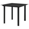 Zimo Indoor/Outdoor Dining Table, Black Steel Block Legs, 32 Inch