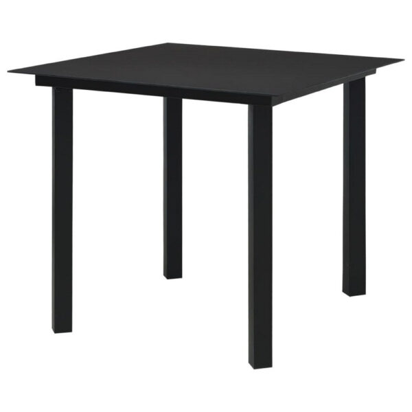 Zimo Indoor/Outdoor Dining Table, Black Steel Block Legs, 32 Inch