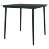 Outdoor Dining Table, 32 Inch Square Glass Top, Black Metal Legs