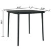 Outdoor Dining Table, 32 Inch Square Glass Top, Black Metal Legs