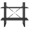 Viwo Bookshelf, 2 Gray Shelves, Modern Black Design 32 Inch