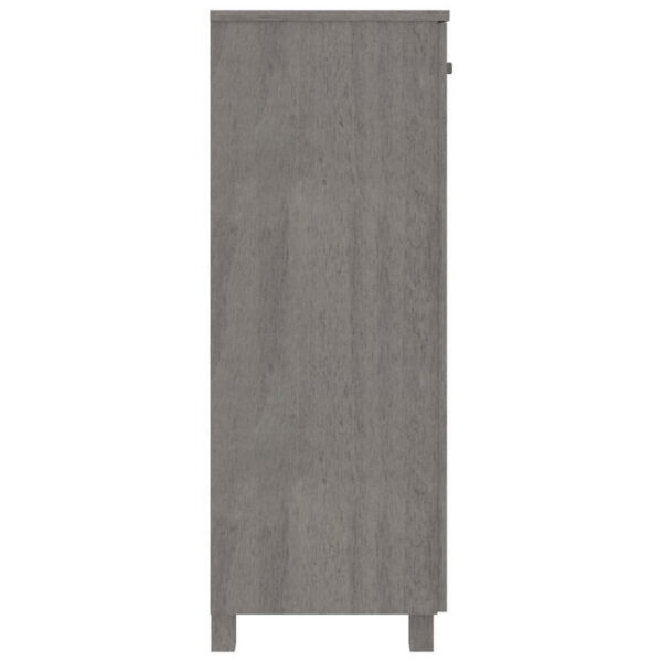 160220266992d00b3b56d.jpeg Shoe Cabinet, Gray Solid Pine Wood w Block Legs, 4 Shelves, 43 Inch