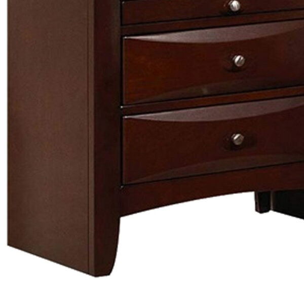 24022026699dc0c7c5d73.jpeg Contemporary Style Wooden Nightstand with Three Drawers and Metal Knobs, Brown