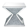 24022026699dc84feeb64.jpeg Sparkling End Table with Faux Diamonds Inlay , Silver and Clear