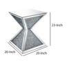 24022026699dc854d25d0.jpeg Sparkling End Table with Faux Diamonds Inlay , Silver and Clear