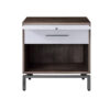 Wooden Accent Table with Open Storage and Pull Out Tray, Brown and White