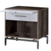 Wooden Accent Table with Open Storage and Pull Out Tray, Brown and White