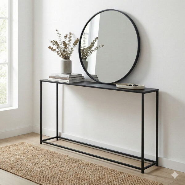 24022026699e104062d06.jpeg Eme 56 Inch Console Sofa Table, Rectangular Top, Modern Black Metal Frame