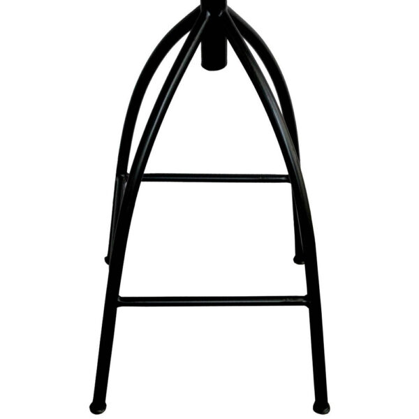 Pia 32-35 Extra Tall Adjustable Barstool, Set of 2, Natural Brown Mango Wood Seat, Black Iron Frame