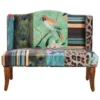 ABH-32342-BIRD Vesta Bird Collage Print Settee, Multicolor