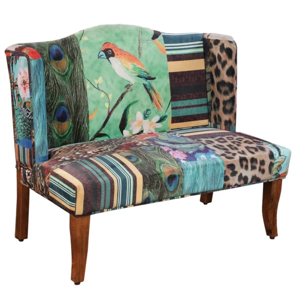 ABH-32342-BIRD_1 Vesta Bird Collage Print Settee, Multicolor