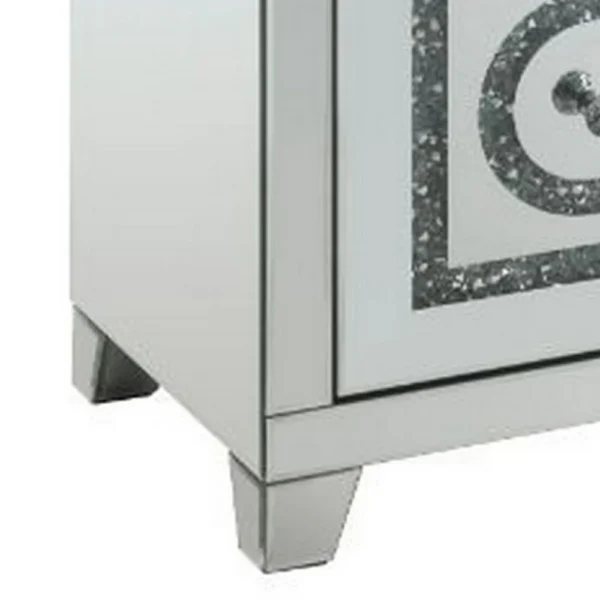 BM000208_3 Accent Table with 2 Storage Drawers and Safety Top Feature, White