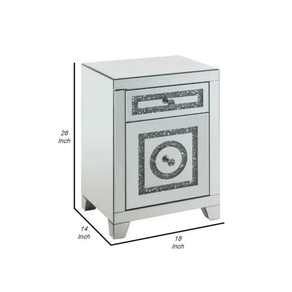 BM000208_4 Accent Table with 2 Storage Drawers and Safety Top Feature, White