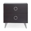 BM154630_1 Rectangular Wood & Metal Nightstand By Elms, Brown & Chrome
