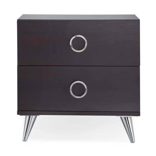 BM154630_1 Rectangular Wood & Metal Nightstand By Elms, Brown & Chrome