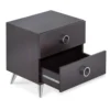 BM154630_2 Rectangular Wood & Metal Nightstand By Elms, Brown & Chrome