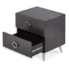 BM154630_4 Rectangular Wood & Metal Nightstand By Elms, Brown & Chrome