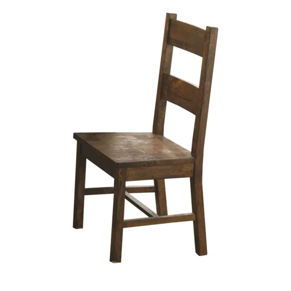 BM168098 Chambr Armless Wooden Dining Side Chair, Rustic Golden Brown, Set of 2