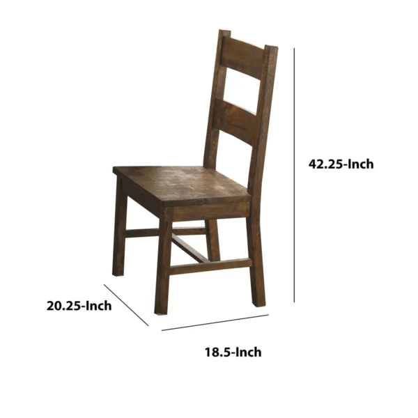 BM168098_4 Chambr Armless Wooden Dining Side Chair, Rustic Golden Brown, Set of 2